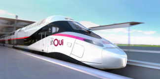 Un train Ouigo d'Alstom produit pour la SNCF