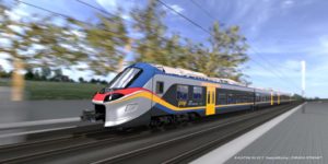 Un train Pop d'Alstom produit en Italie