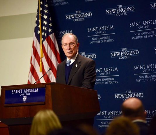 Michael Bloomberg lors d'un déplacement dans le New Hampshire en janvier 2019.