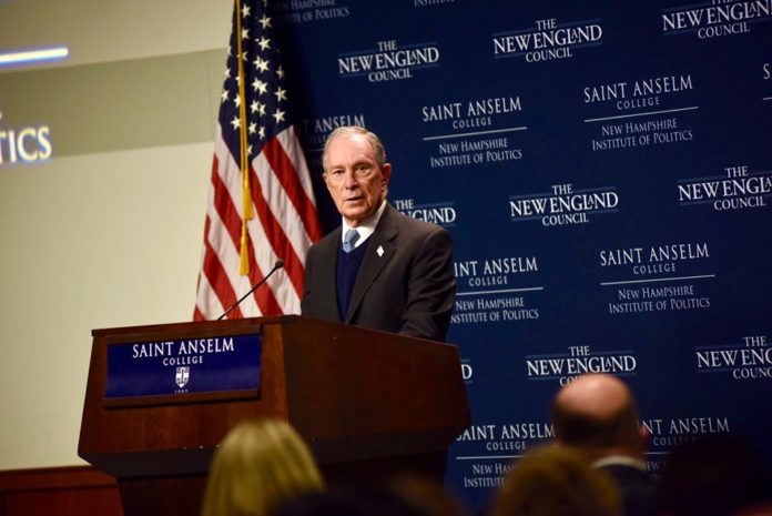 Michael Bloomberg lors d'un déplacement dans le New Hampshire en janvier 2019.