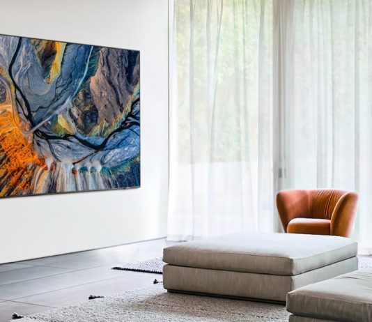Un téléviseur OLED de Samsung dans un mur (image Samsung).