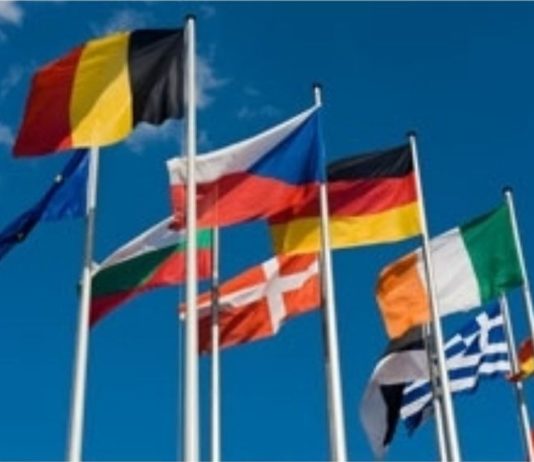 Les drapeaux des pays de la Zone Euro.